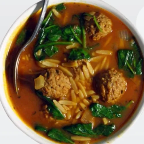 Chicken Meatball Soup With Orzo