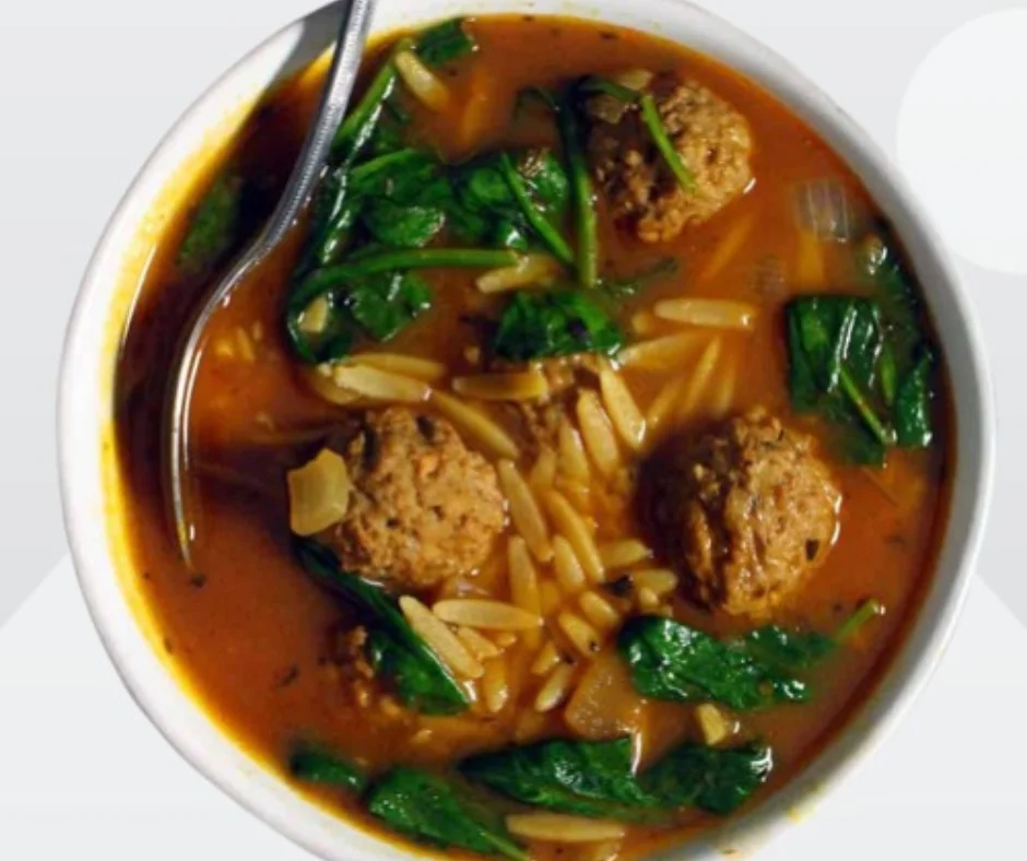 Chicken Meatball Soup With Orzo