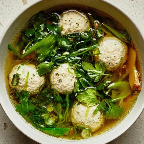 Lemon Chicken Meatball Soup