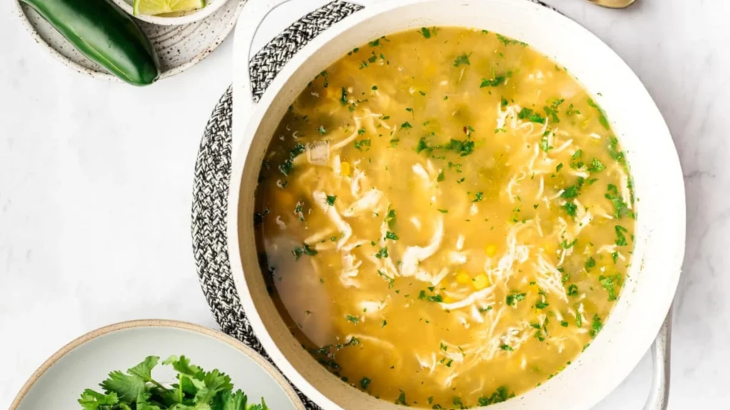 Salsa Verde Chicken And Rice Soup