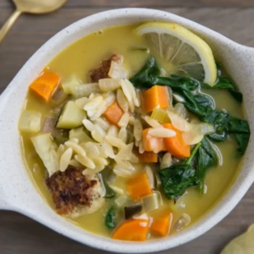 Chicken Meatball And Orzo Soup