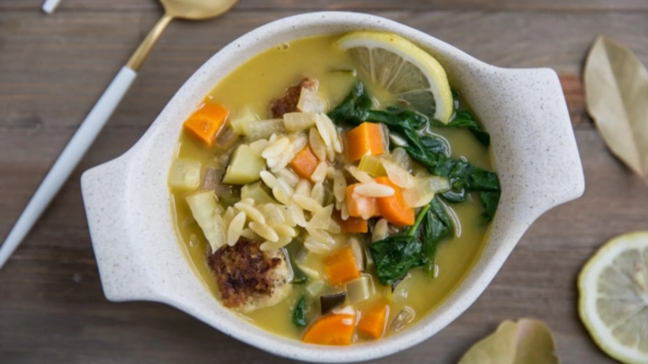 Chicken Meatball And Orzo Soup