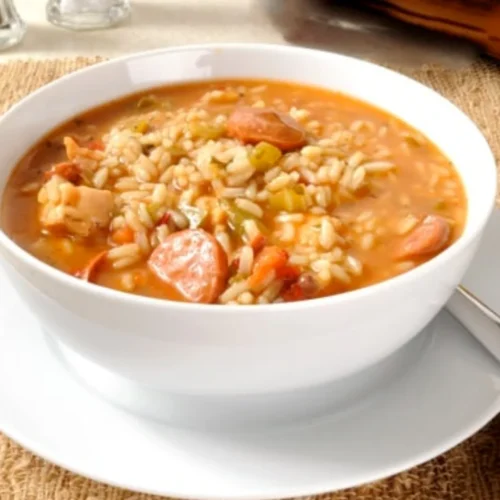 Chicken Sausage Rice Soup