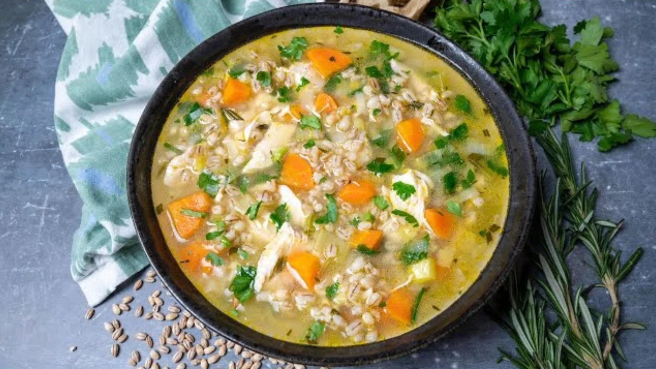 Creamy Chicken Barley Soup