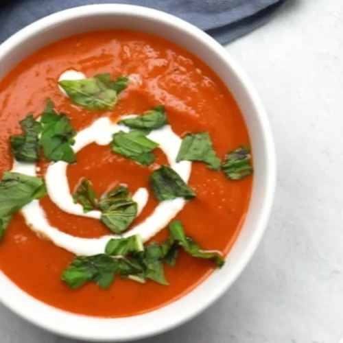 Roasted Red Pepper And Chicken Soup