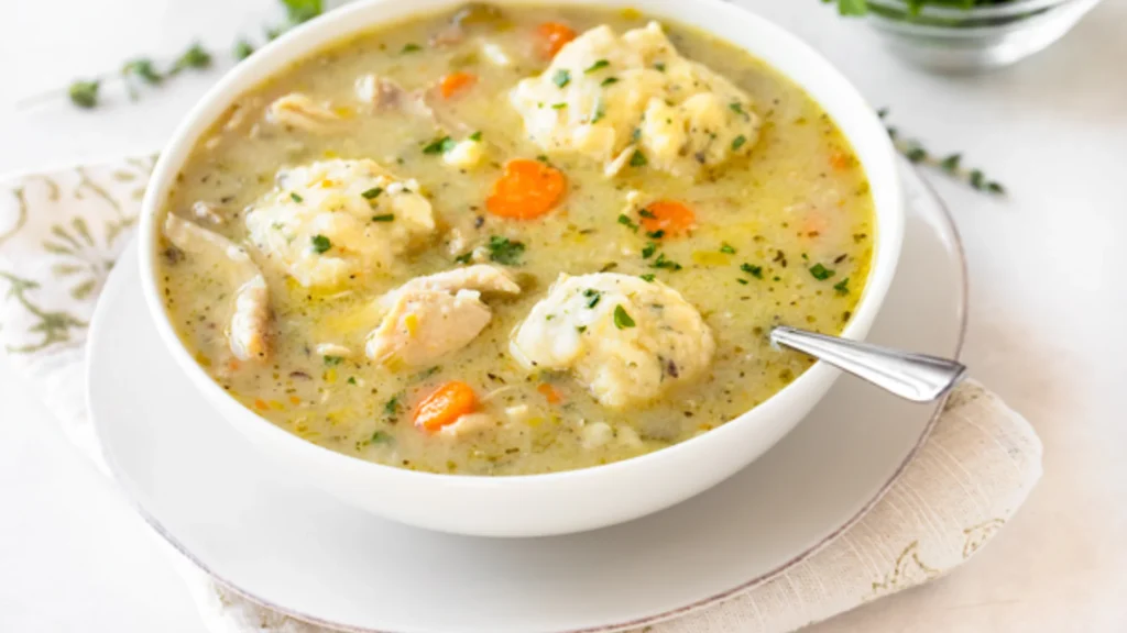 Chicken Corn Soup With Dumplings