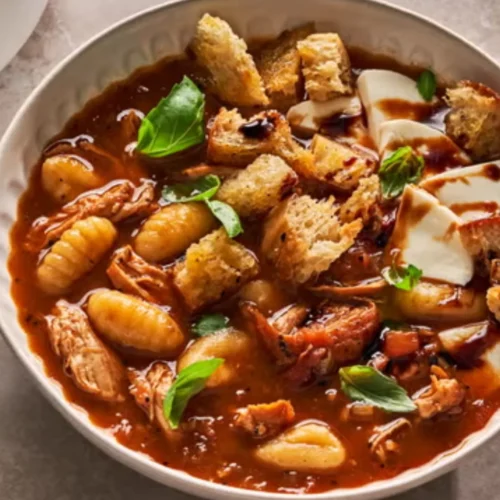 Caprese Chicken Gnocchi Soup